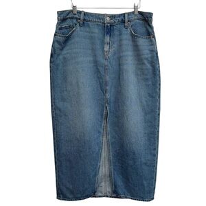Old Navy Drapey Denim Mid Rise Jean Maxi Skirt Women Size 10 Modest